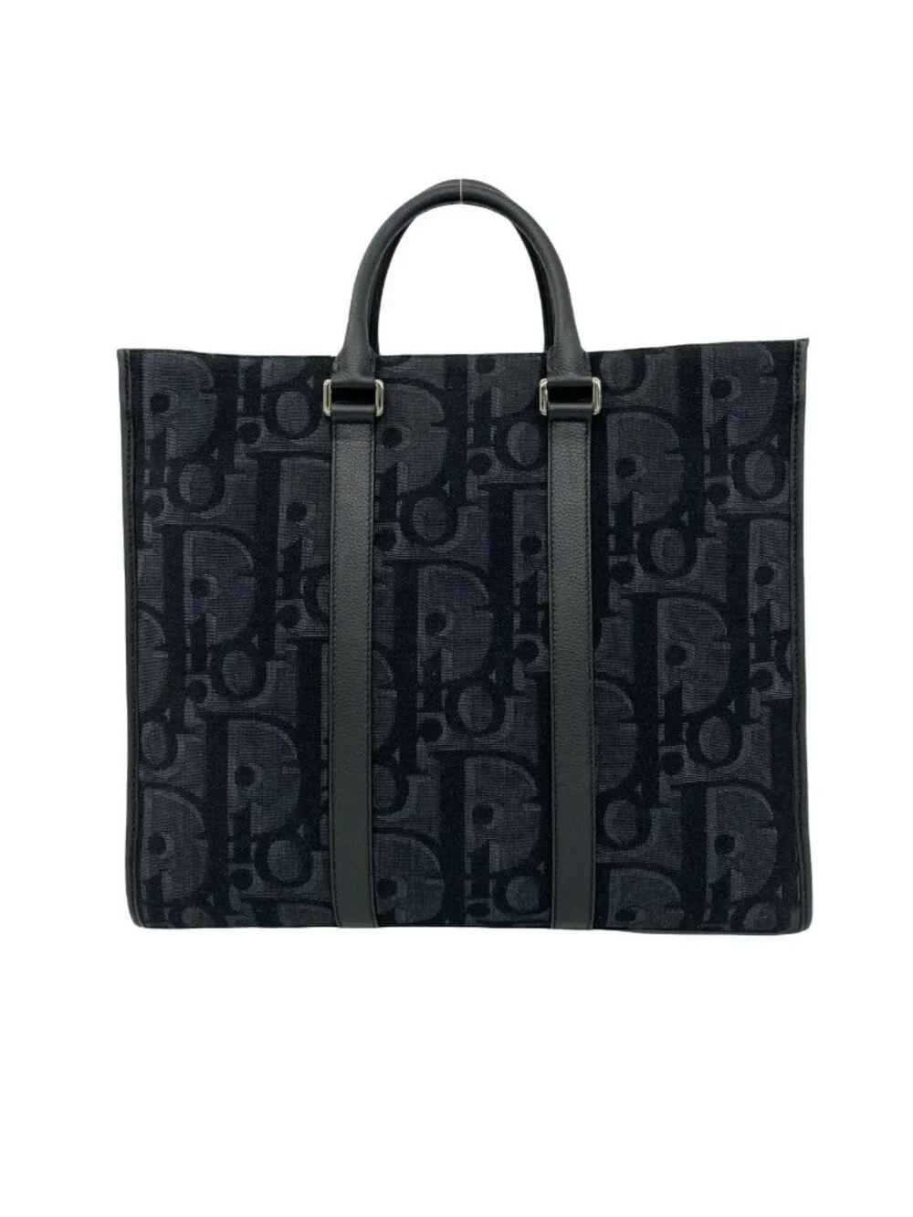 Dior East West Oblique Leather Tote Black